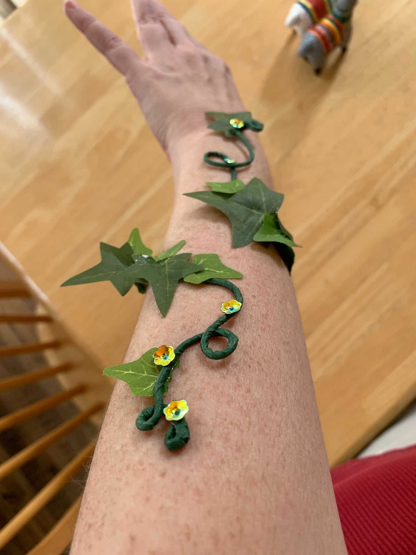 Poison Ivy bracelet , Green Ivy wristband, Woodland forest fairy Wrap, Great for Brides or Renaissance Fair!