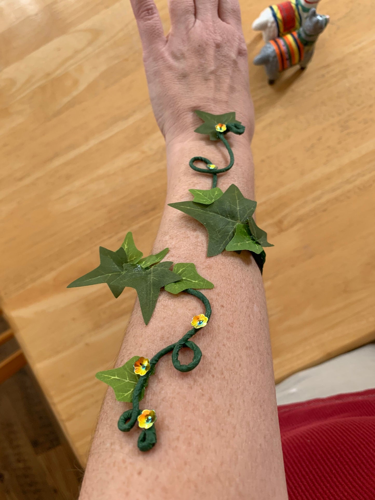 Poison Ivy bracelet , Green Ivy wristband, Woodland forest fairy Wrap, Great for Brides or Renaissance Fair!