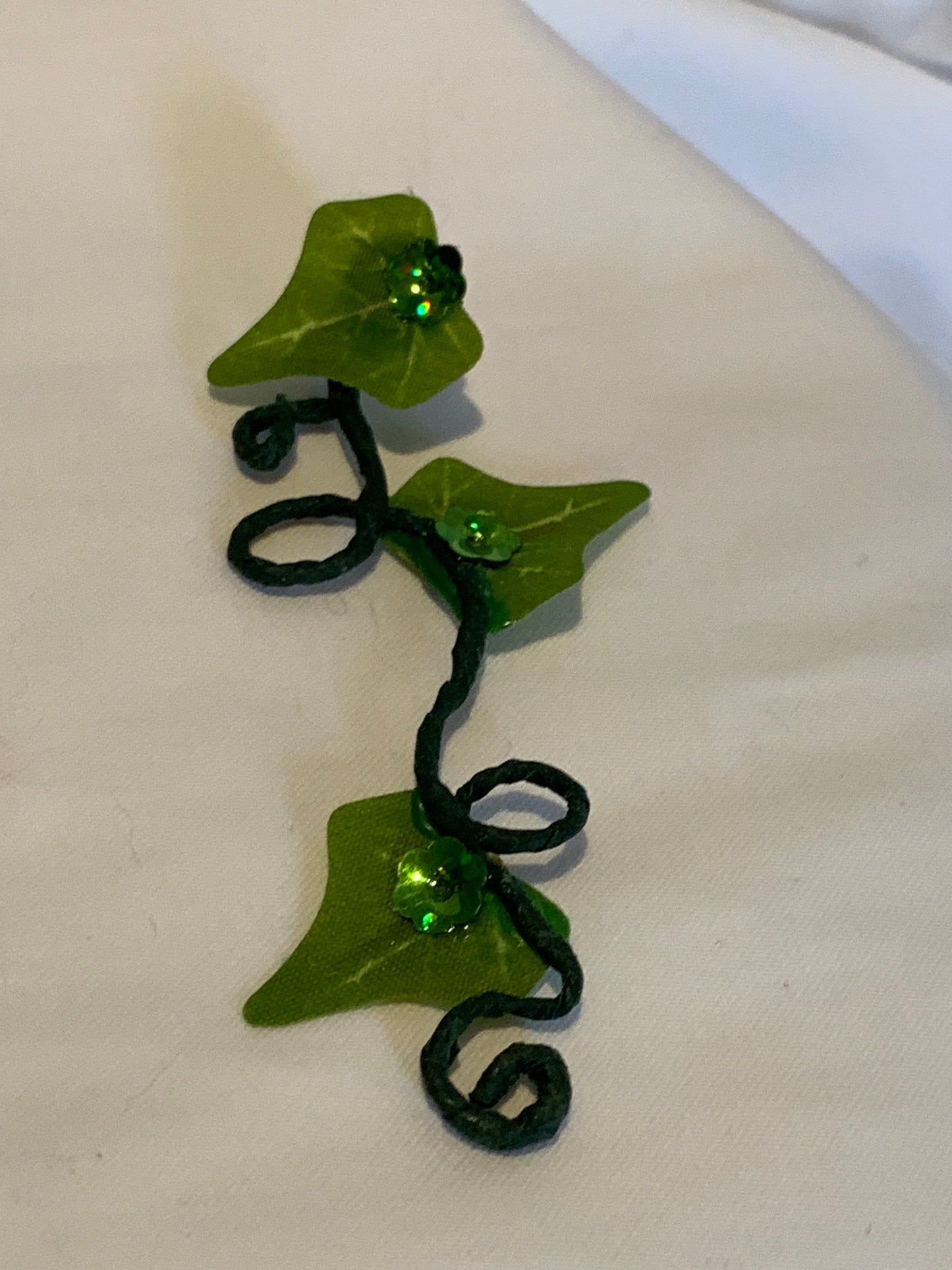 Poison Ivy earrings , Green Ivy earrings, Woodland forest fairy Wrap, Great for Brides!