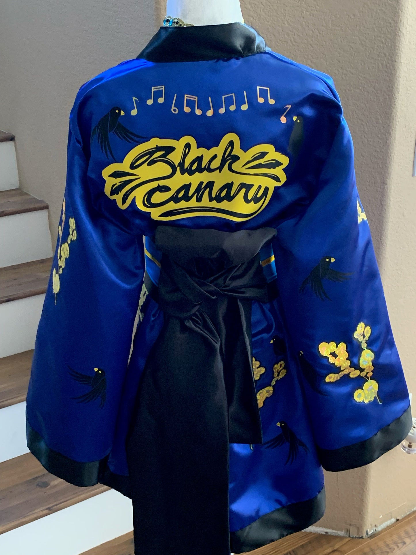 Geisha Style Black Canary Woman's Robes/Cover Up, Costume, Cosplay.
