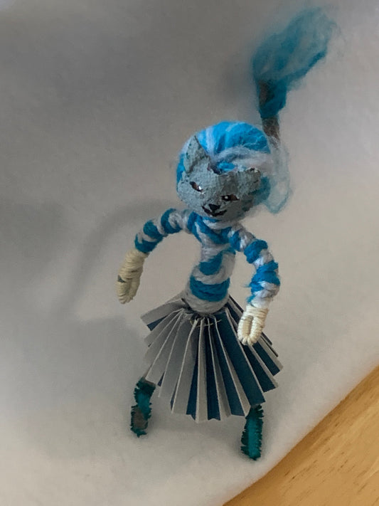 Chessur or cheshire cat from Alice through the looking Glass. Bendy Doll