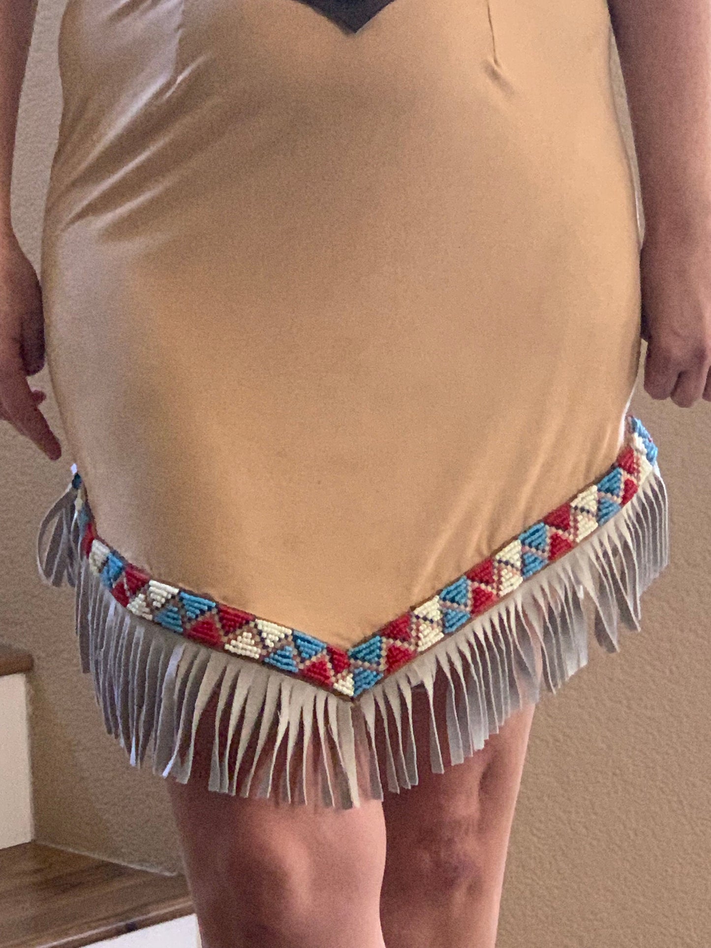 Disney's Pocahontas Women's Costume Hand beaded trim and belt, with 3D printed necklace.