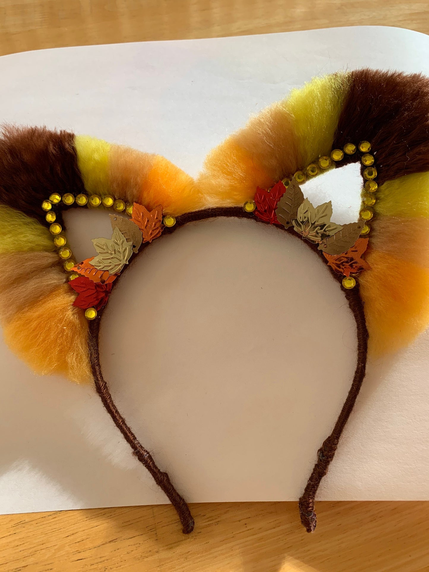 Thanksgiving fall Cat Ears glitter kitten