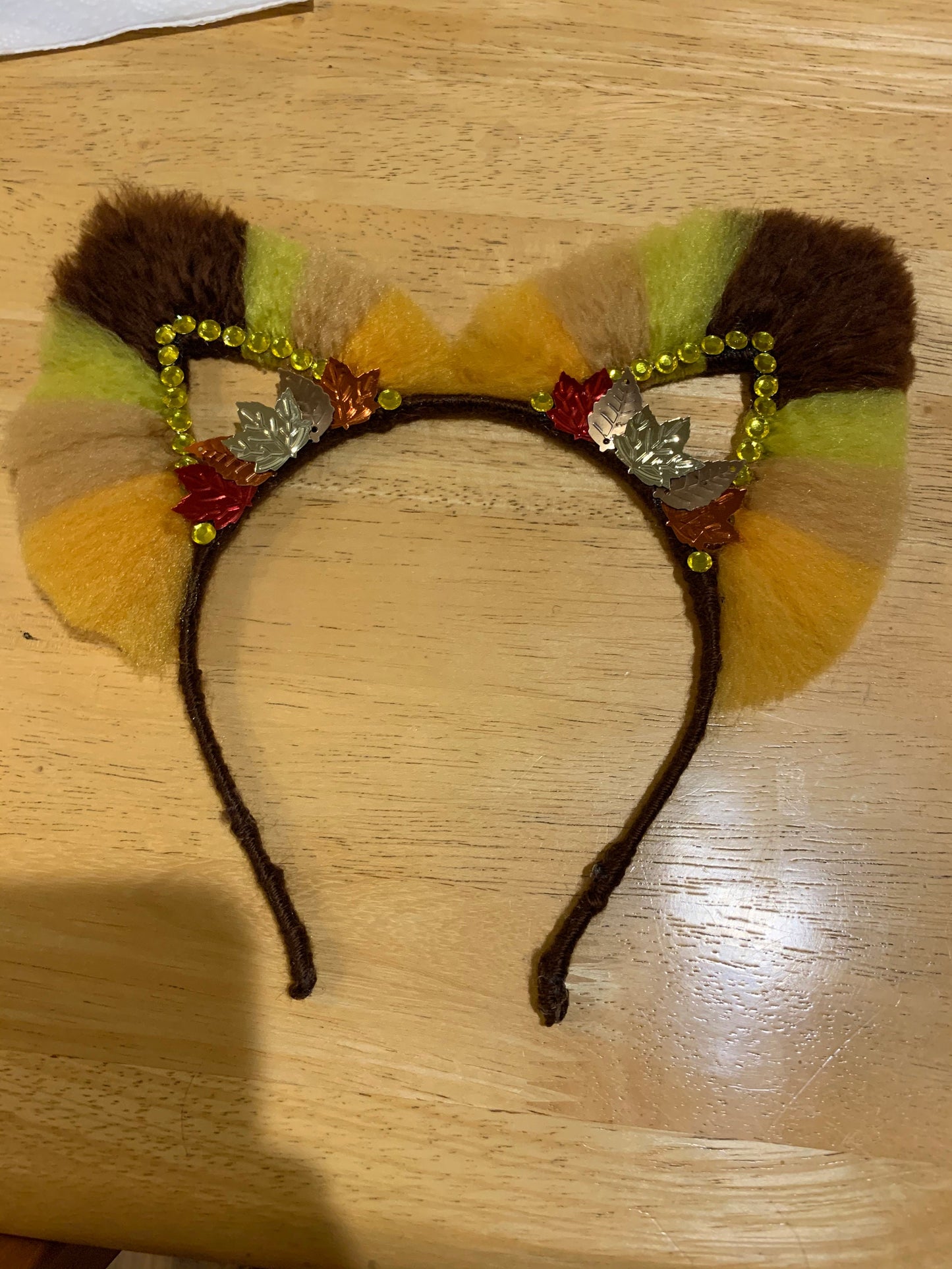 Thanksgiving fall Cat Ears glitter kitten