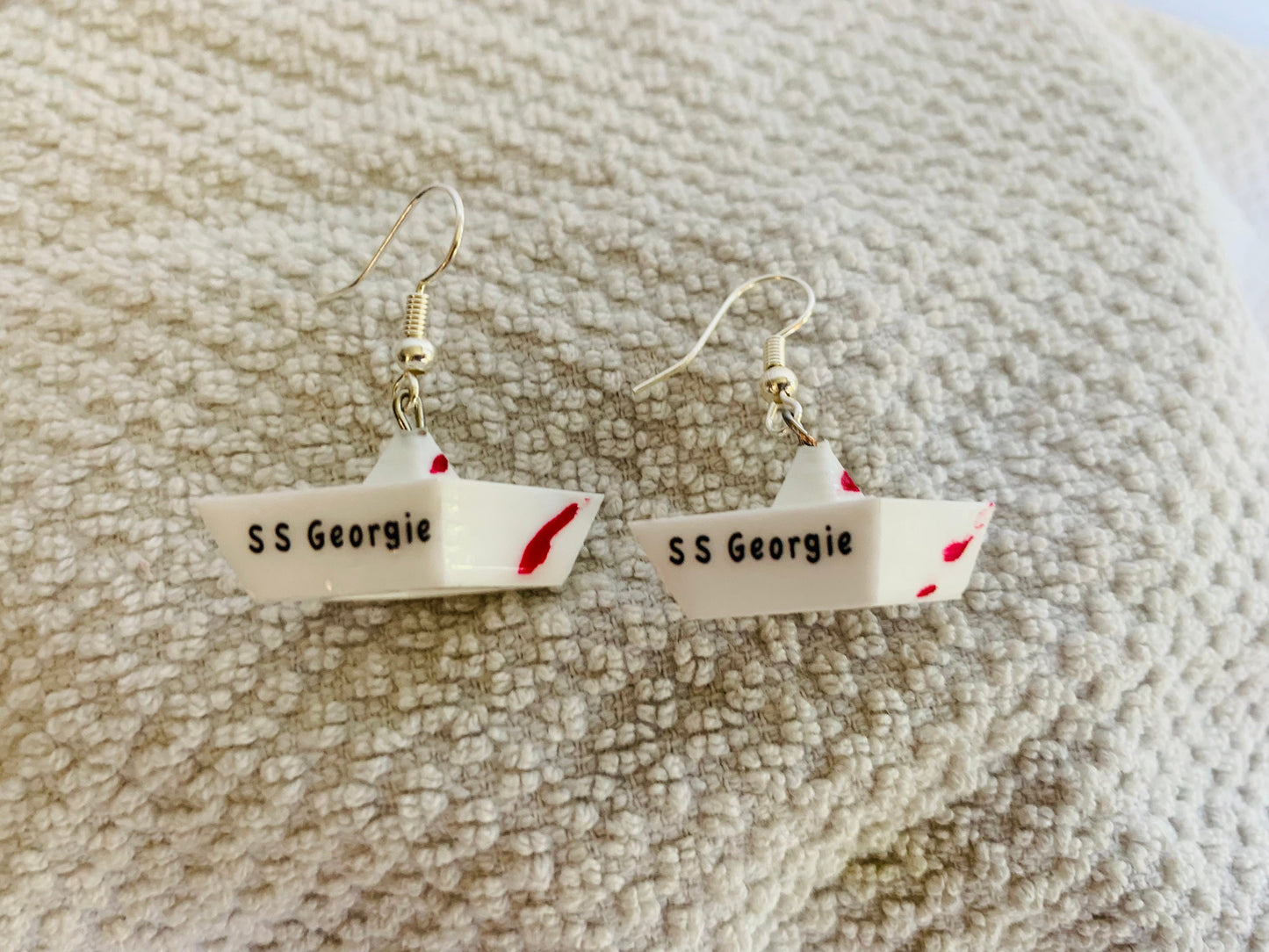 It! Pennywise earrings, Paper boat earrings.