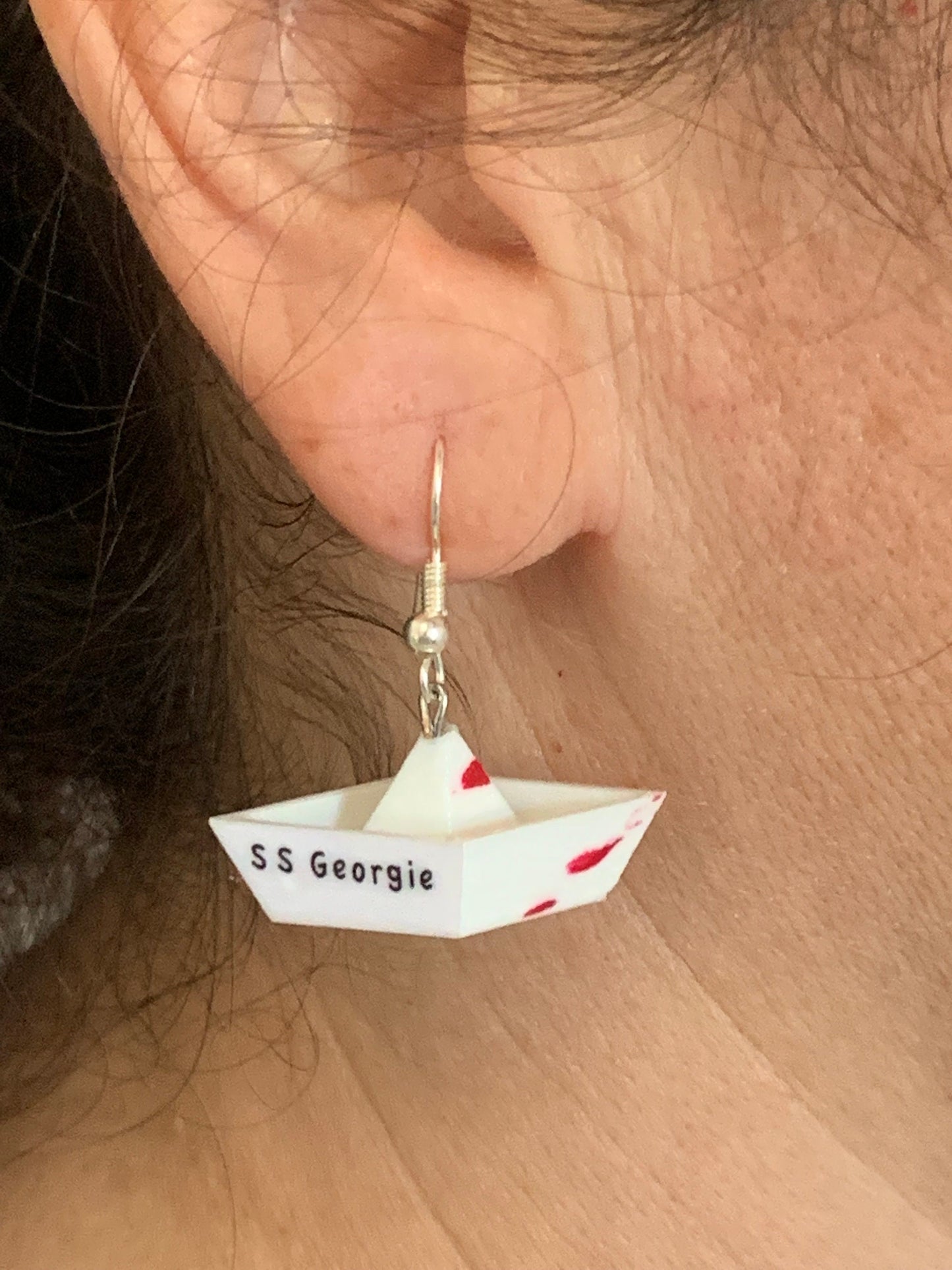 It! Pennywise earrings, Paper boat earrings.