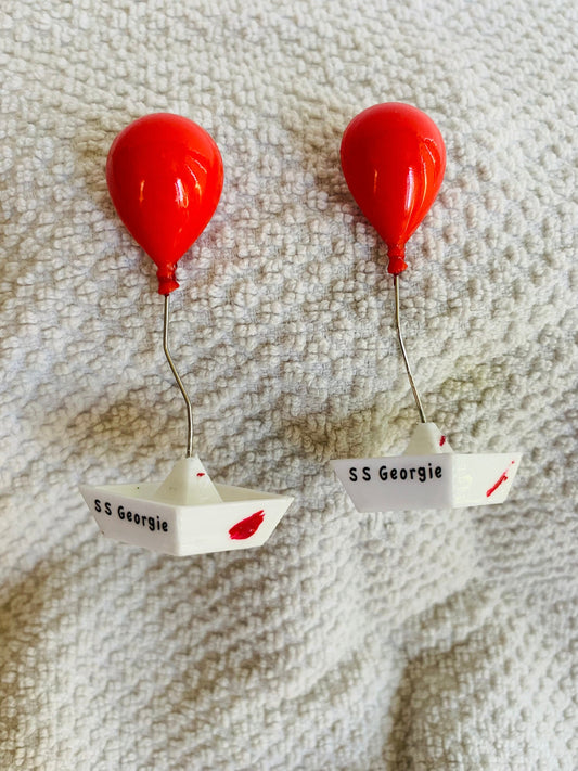 It! Pennywise earrings, Boat and Red Ballon