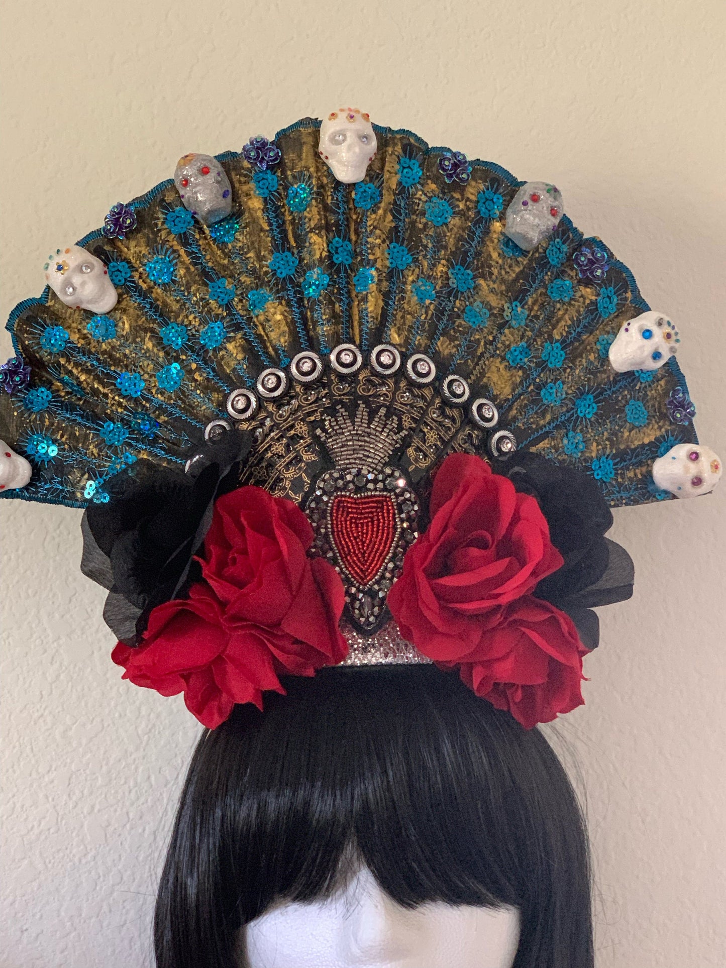 Day of the Dead Head piece, Dia De Los Muertos Crown, Head dress, Bedazzled crown, Tiara