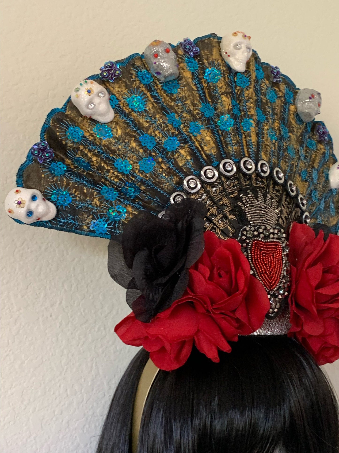 Day of the Dead Head piece, Dia De Los Muertos Crown, Head dress, Bedazzled crown, Tiara