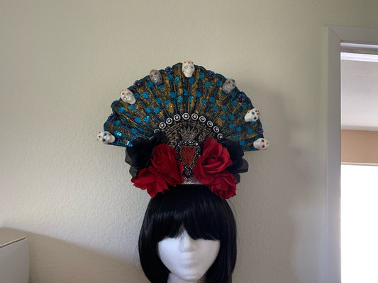 Day of the Dead Head piece, Dia De Los Muertos Crown, Head dress, Bedazzled crown, Tiara