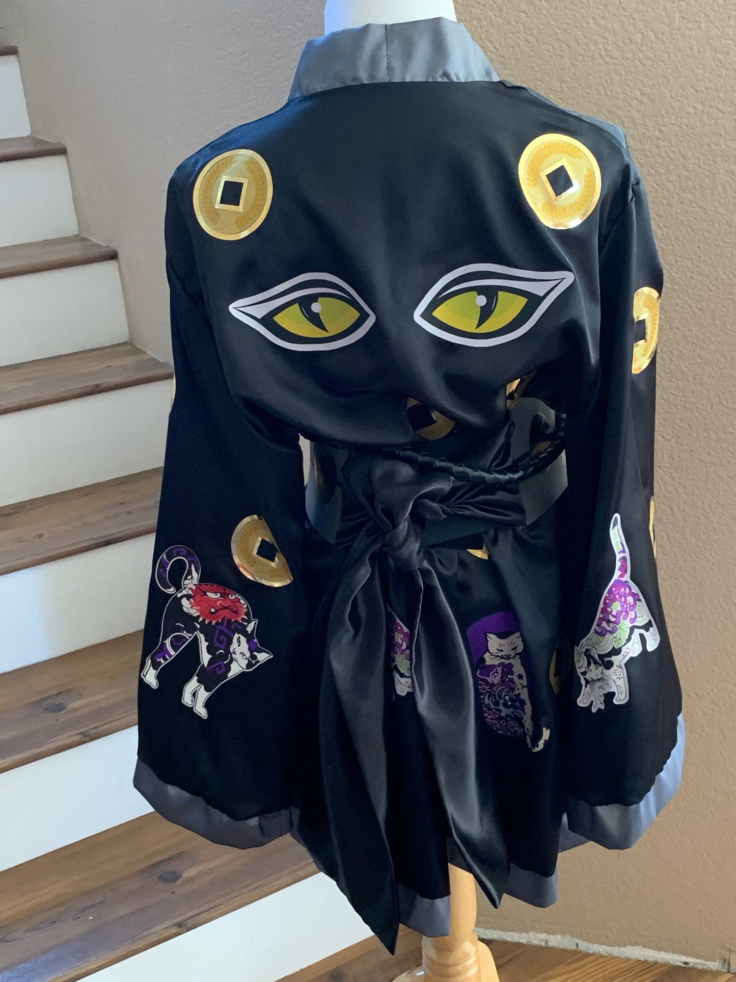 Geisha Style Catwoman, Black Cat, Woman's Robes/Cover Up, Costume, Cosplay.