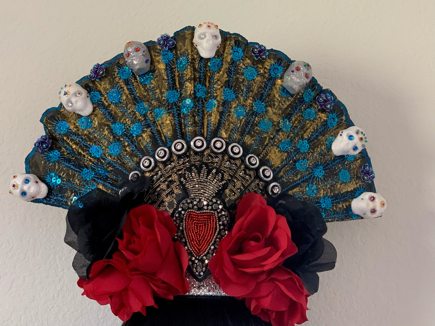 Day of the Dead Head piece, Dia De Los Muertos Crown, Head dress, Bedazzled crown, Tiara