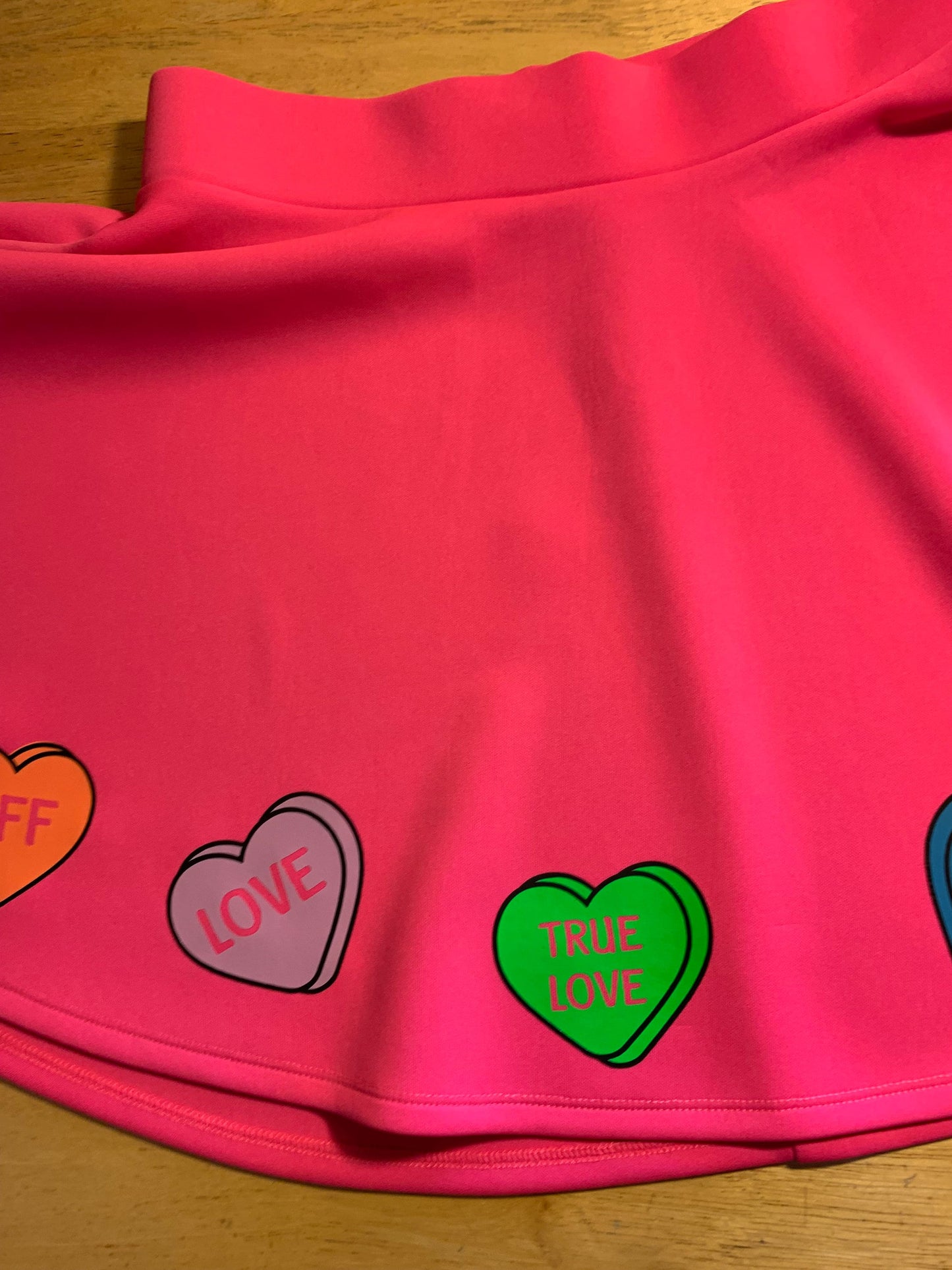 Candy Heart Skirt, Conversation Heart Skirt, Pink Candy Skirt, Be mine Skater Skirt.